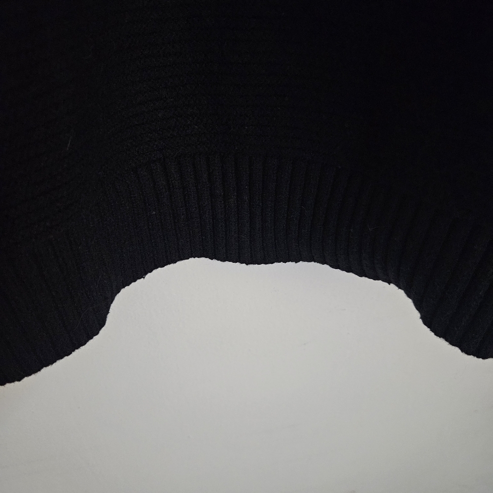 Zara Womens Black Knit Long Sleeve V-neck Ribbed Oversized Sweater size Medium - Picture 6 of 7